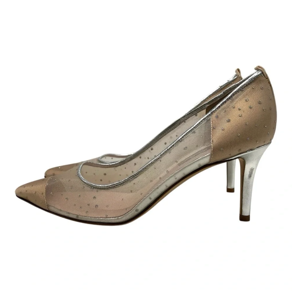 SJP Sarah Jessica Parker Glass 70mm Glitter Dot Mesh Stiletto Heels Women’s 36.5 - Picture 7 of 15